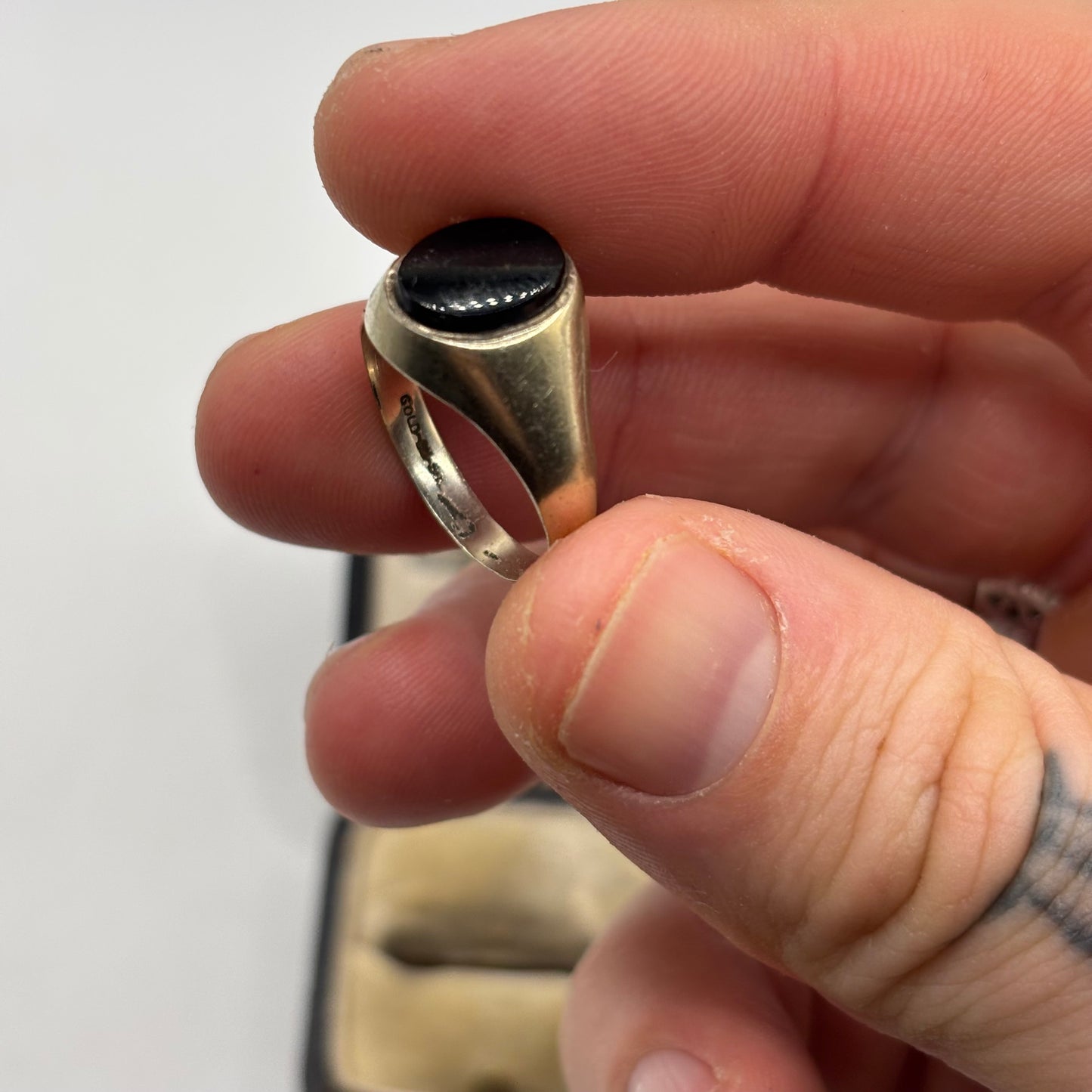 Silver Gold On Silver Signet Ring (O)