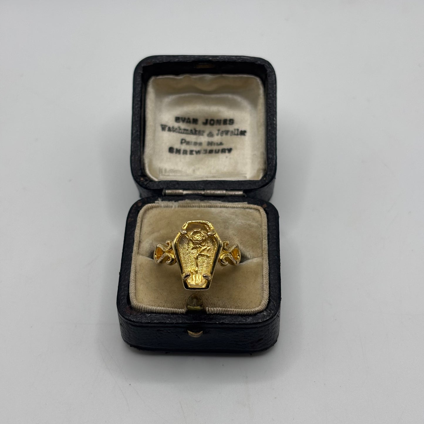 Silver Regalrose Coffin Ring