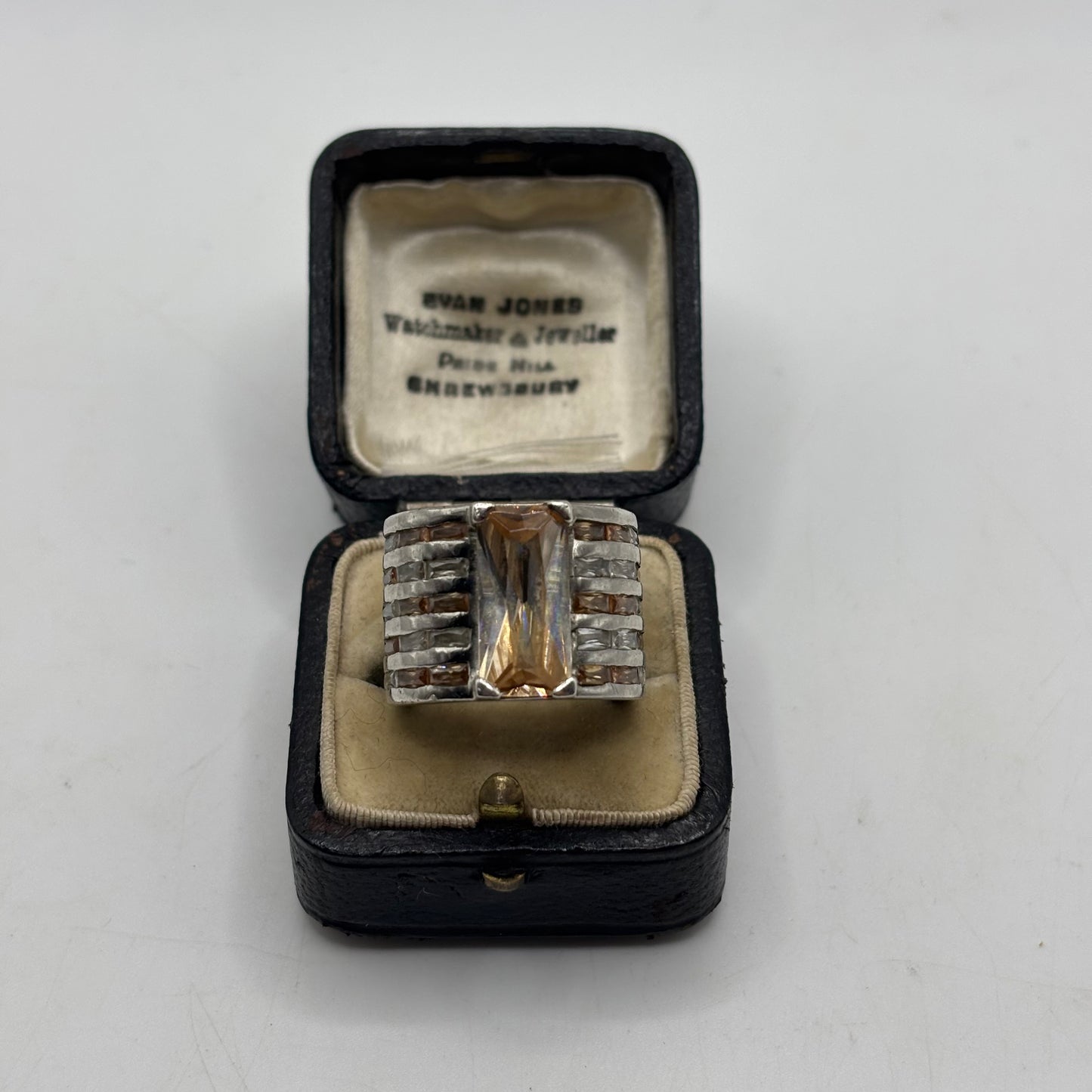 Silver Citrine Large Ring