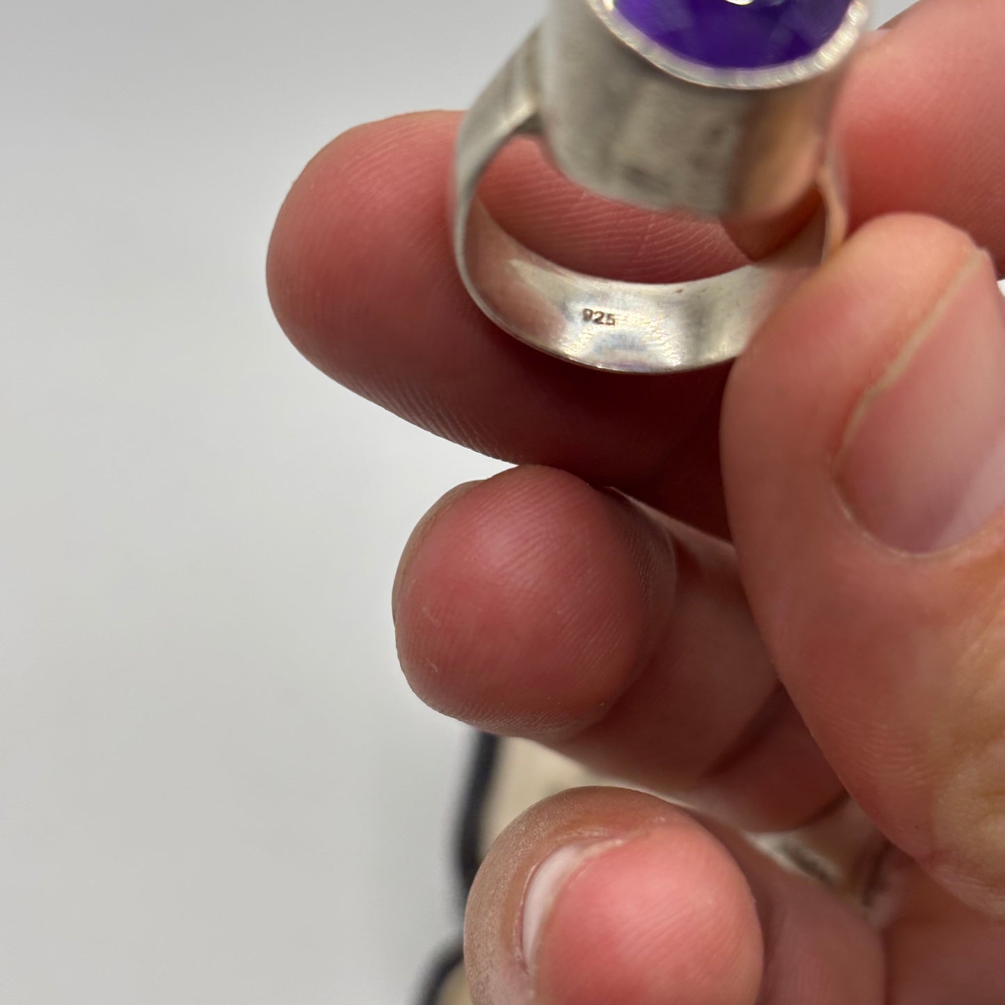Silver Amethyst Chunky Ring (O)