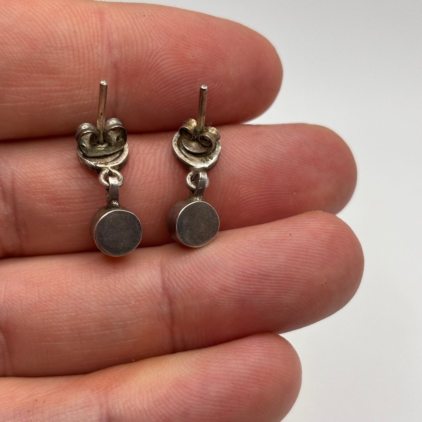 Silver Amber Swirl Earrings