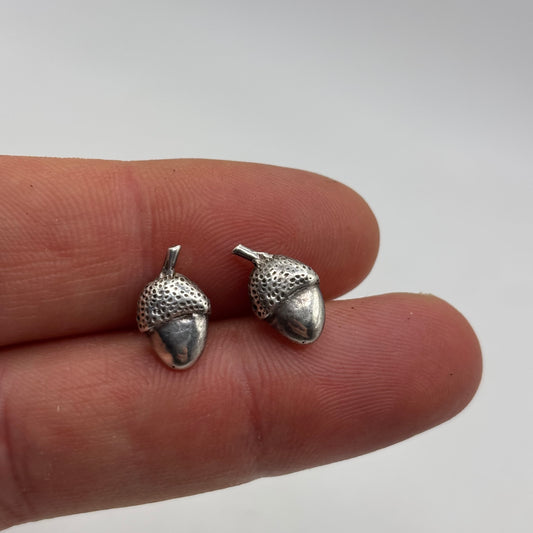 Silver Acorn Earrings