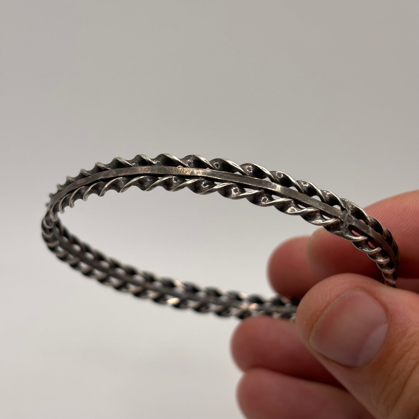 Silver Twisted Bangle (65mm)