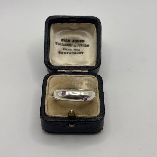 Silver Amethyst Inlaid Ring (R)