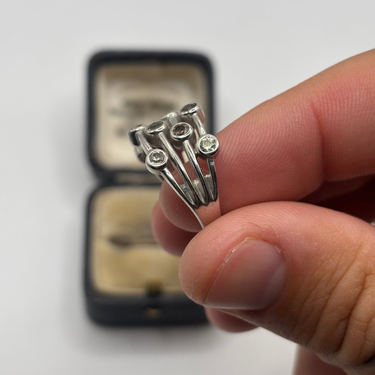 Silver Citrine Band Ring (O)