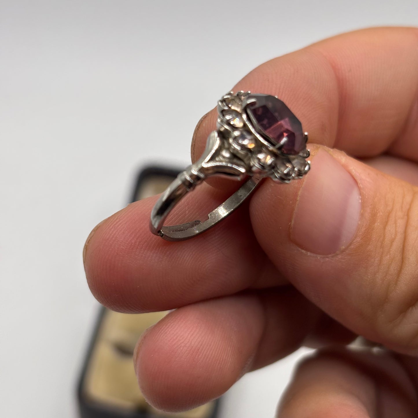 Silver Vintage Amethyst Ring (N)