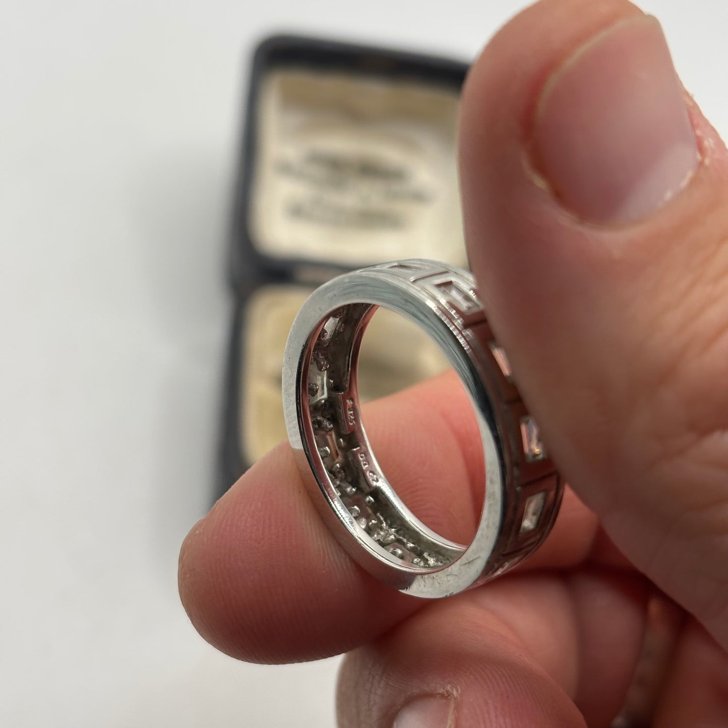Silver CZ Band Ring (V)