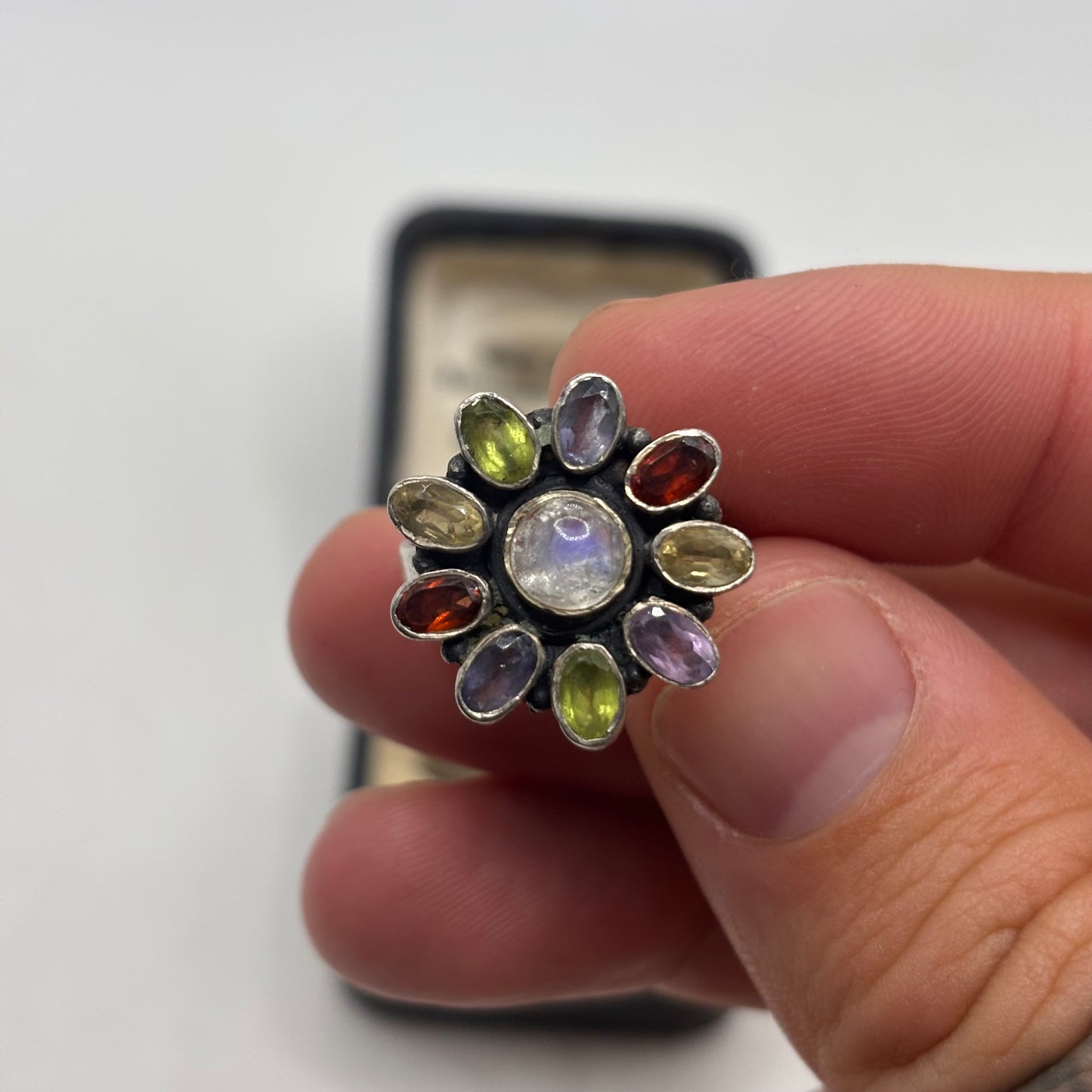 Silver Mixed Gem Ring (M)