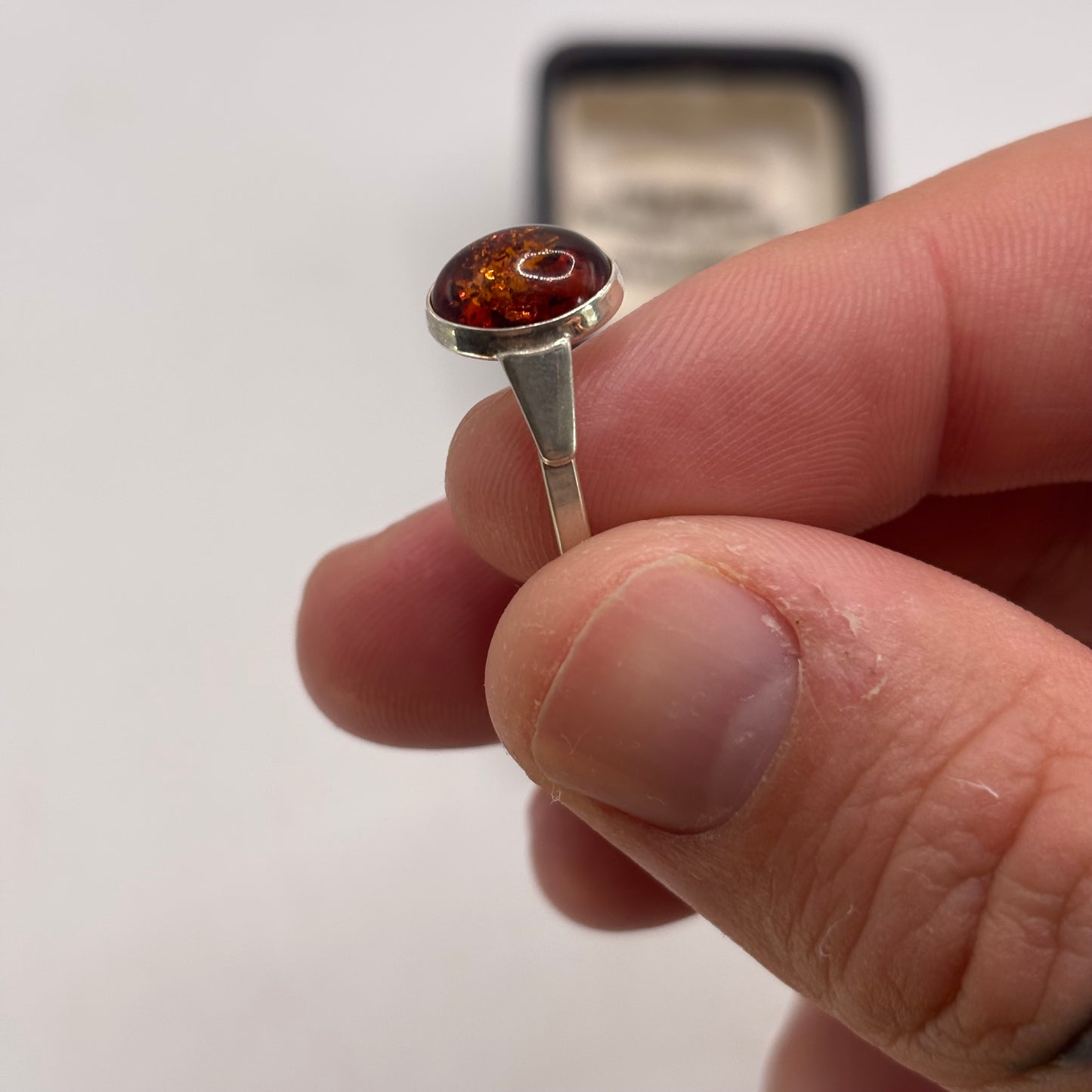 Silver Amber Ring (K)