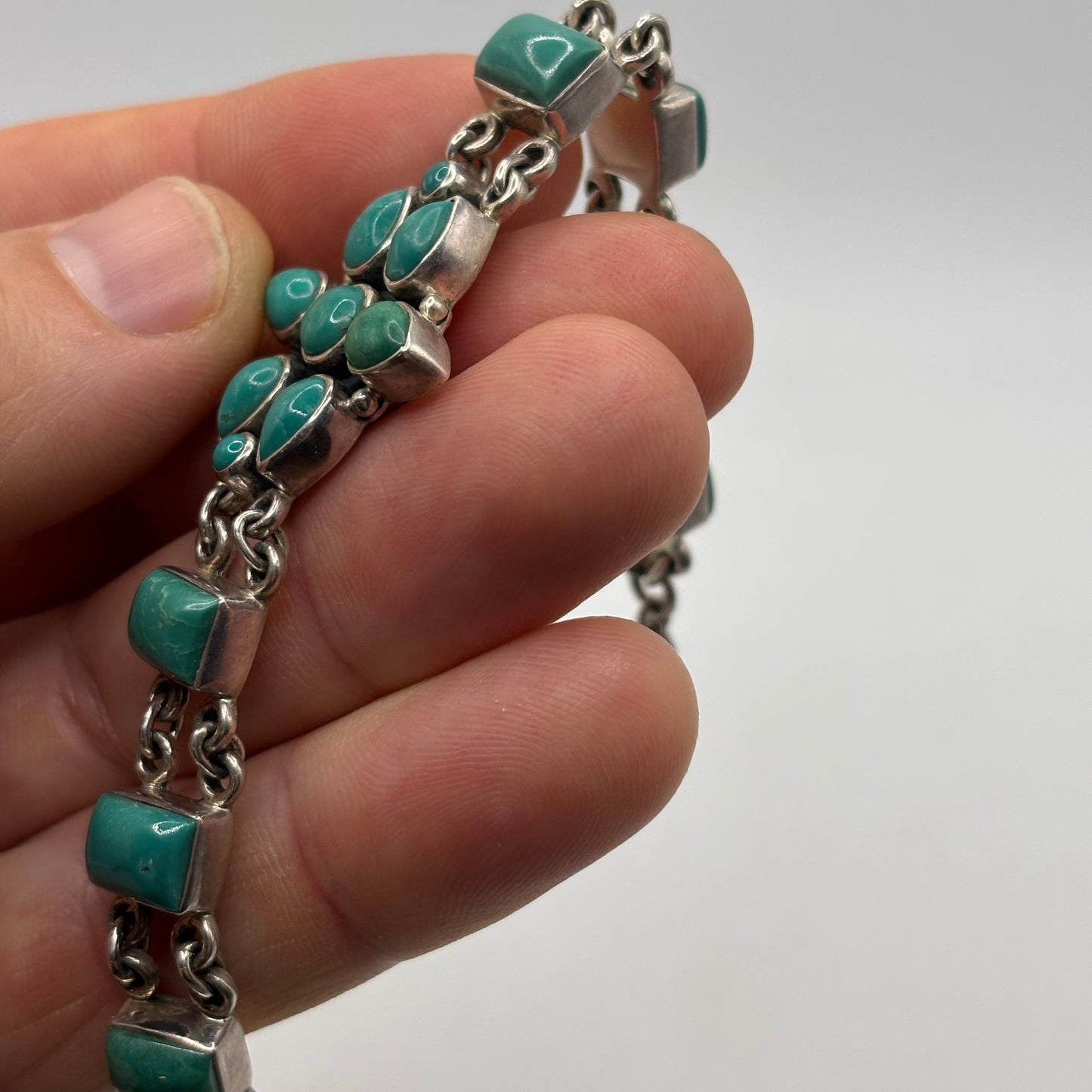 Silver 7”-7.5” Turquoise Bracelet
