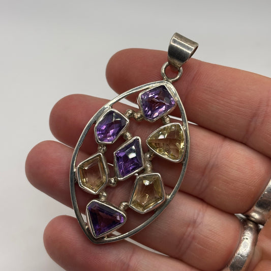 Silver Amethyst & Citrine Pendant