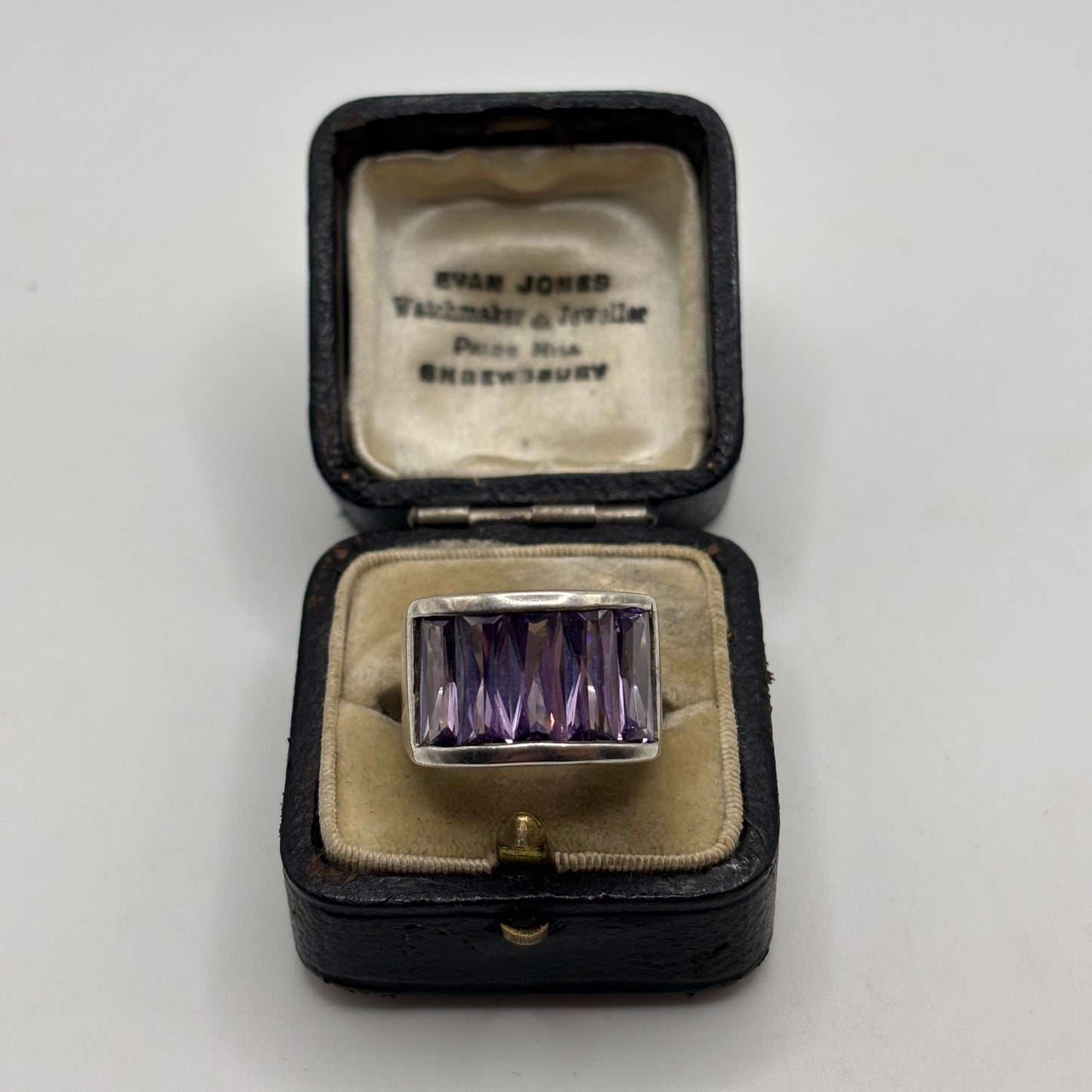 Silver Heavy Amethyst Ring (N)