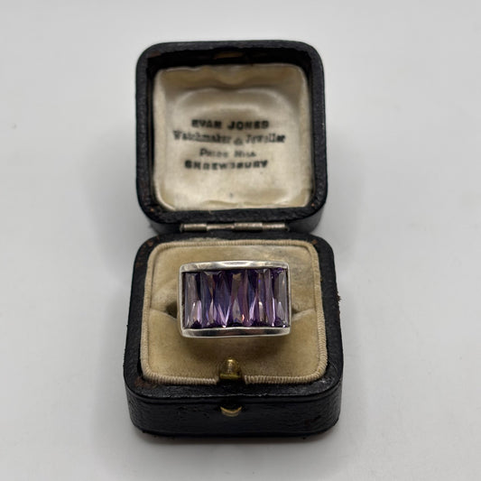 Silver Heavy Amethyst Ring (N)