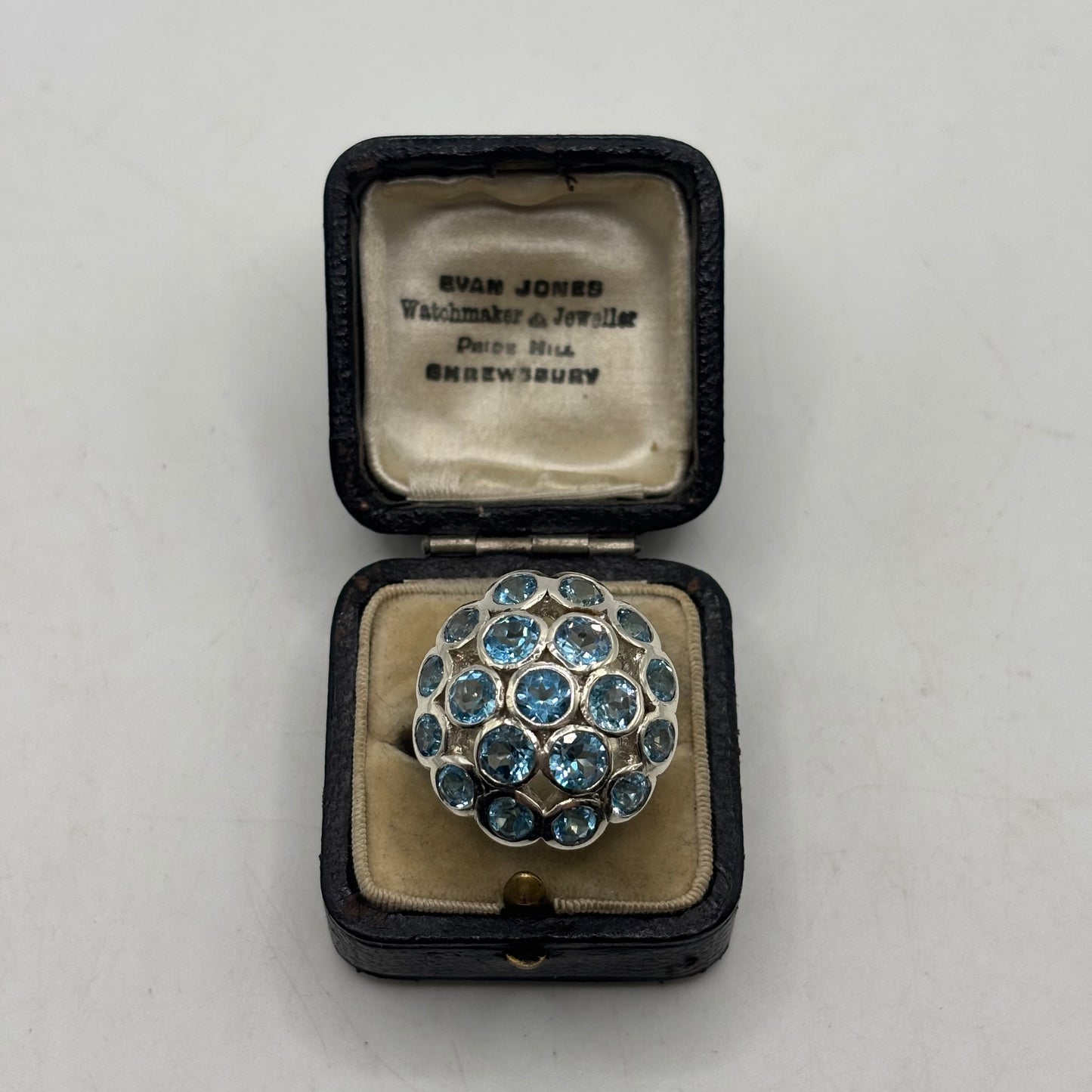 Silver Heavy Blue Topaz Ring (O)