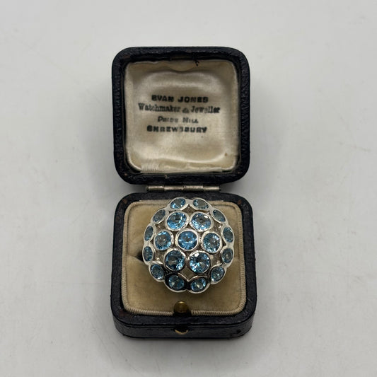 Silver Heavy Blue Topaz Ring (O)