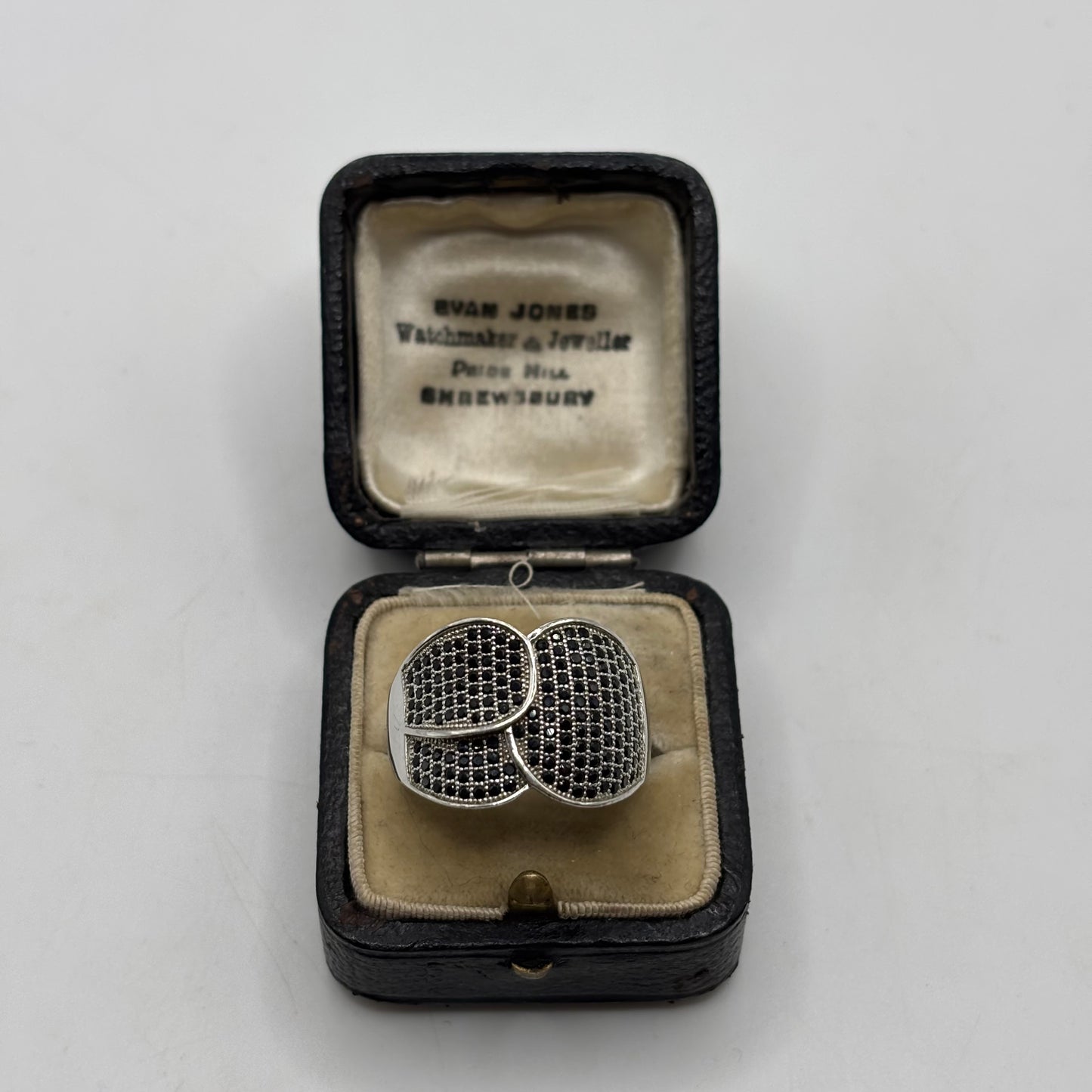 Silver Black CZ Ring