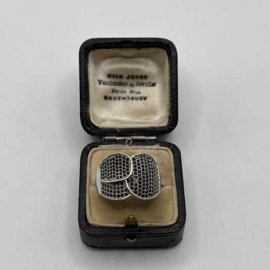 Silver Black CZ Ring