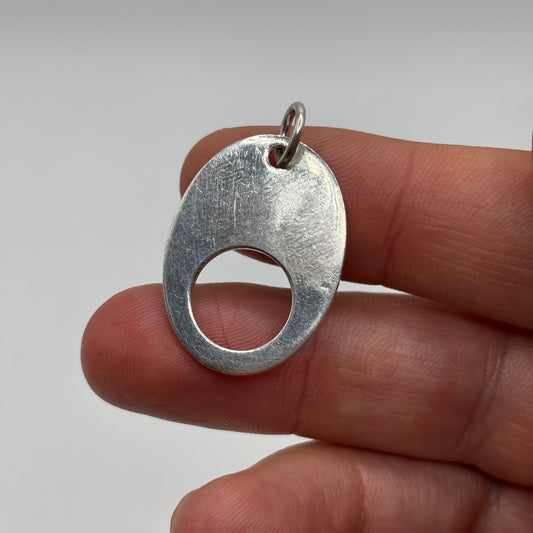 Silver Abstract Tag Pendant