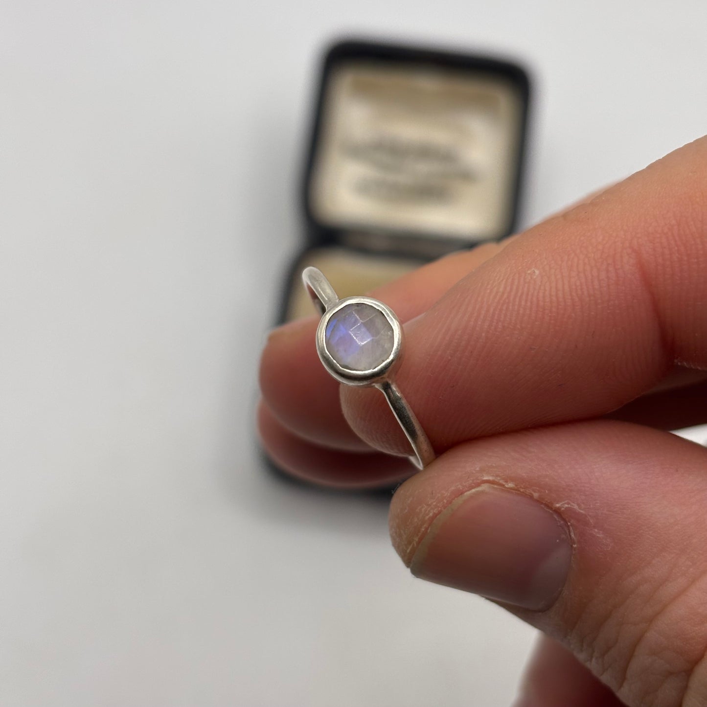 Silver Moonstone Ring