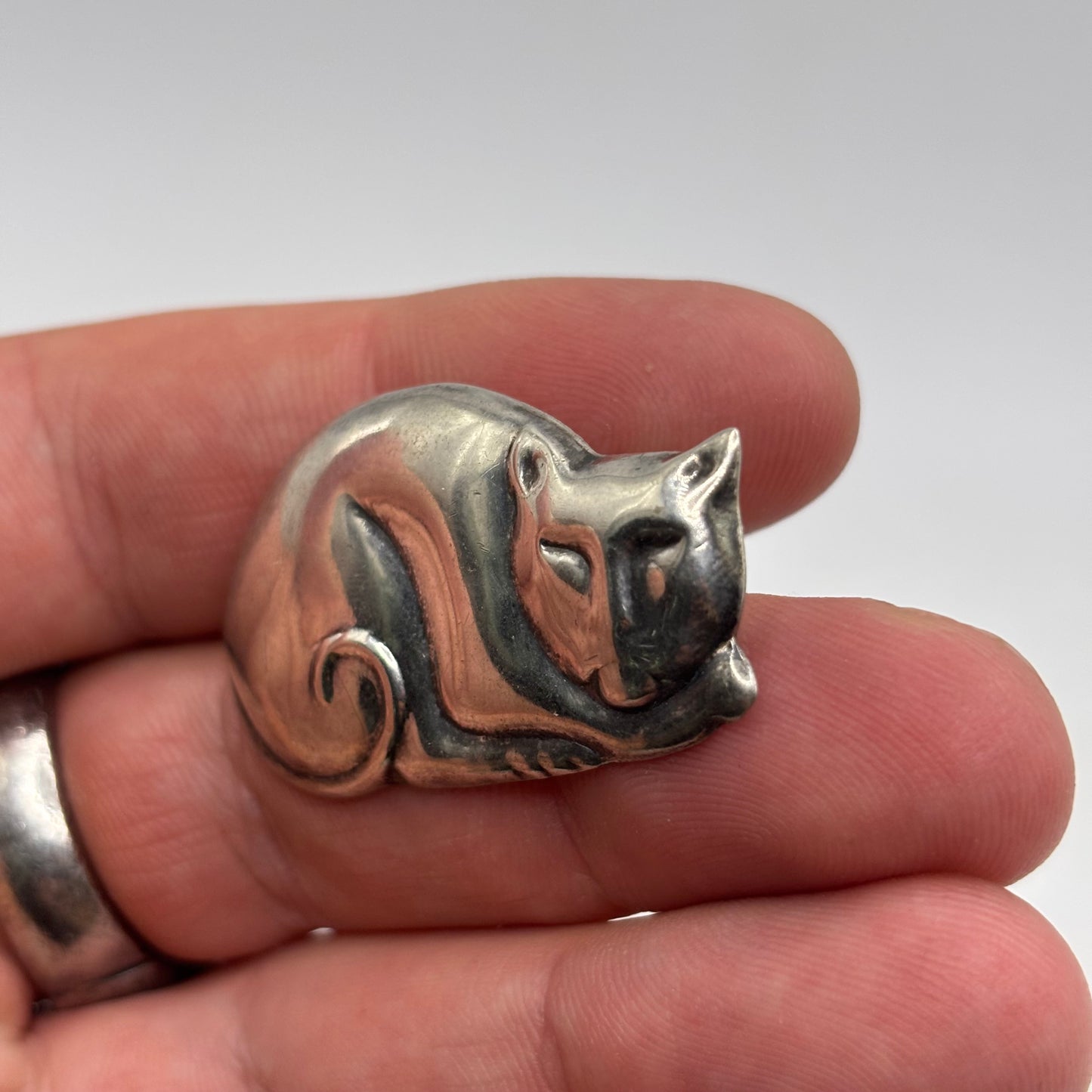 Silver Cat Brooch