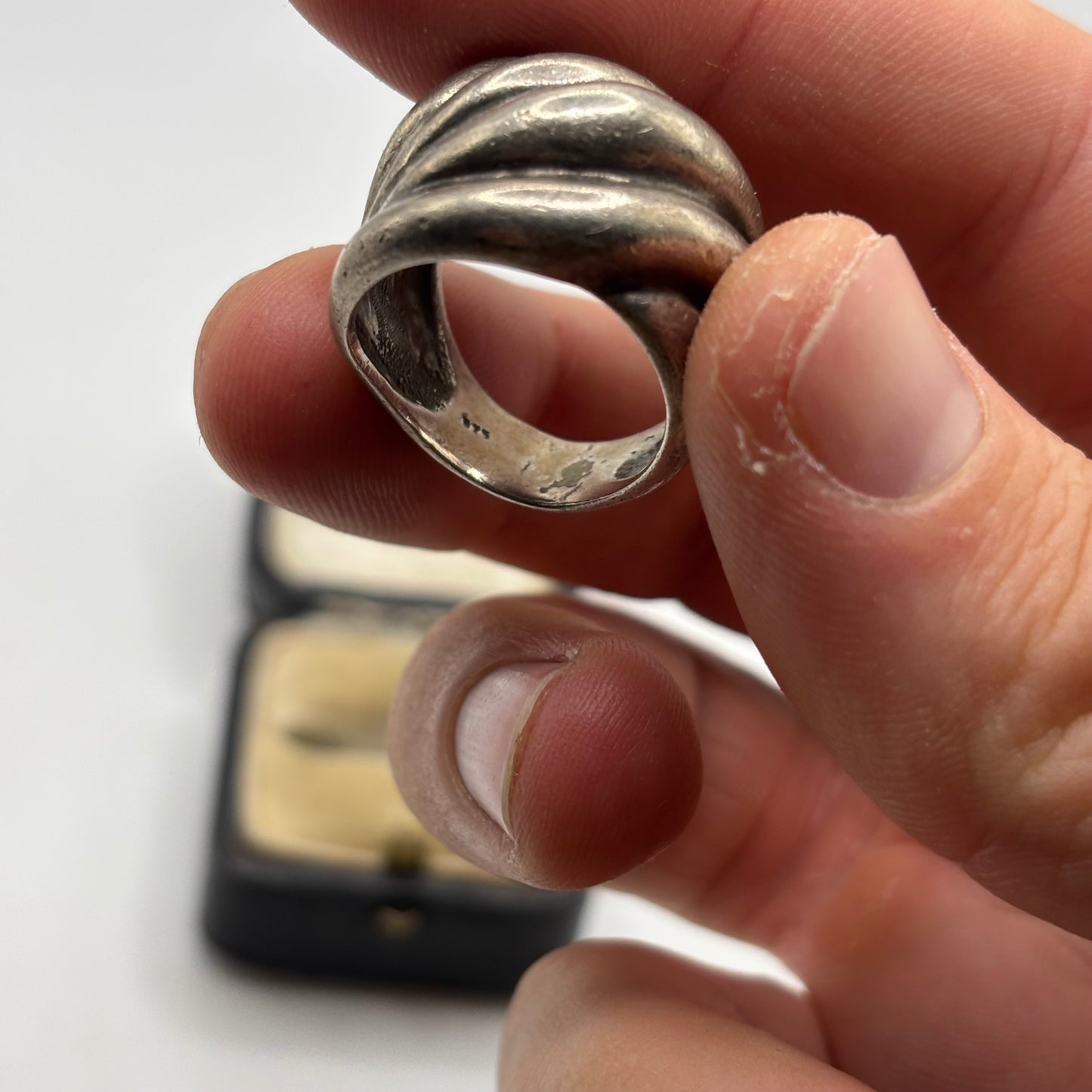 Silver Chunky Abstract Ring