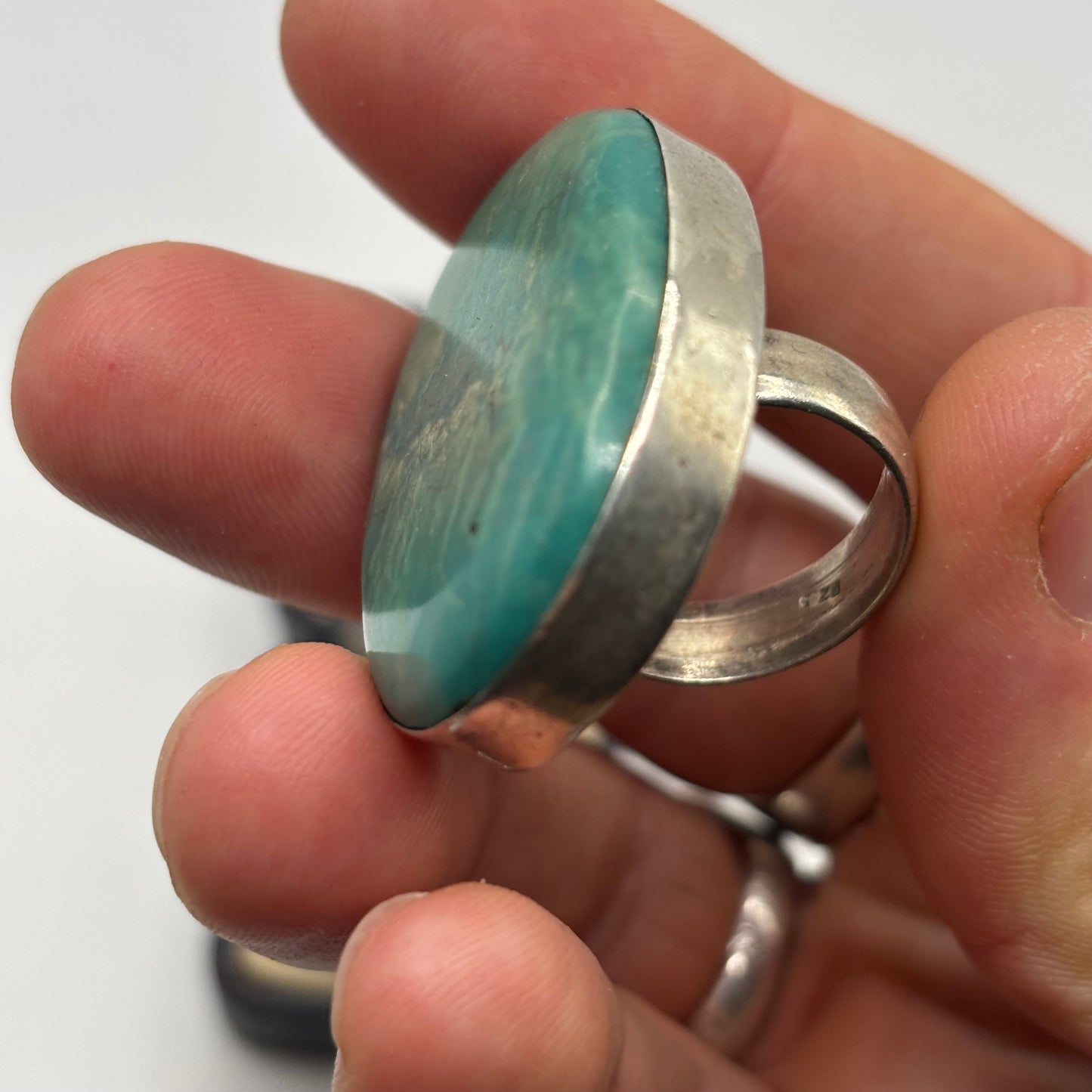 Silver Large Turquoise Statement Ring