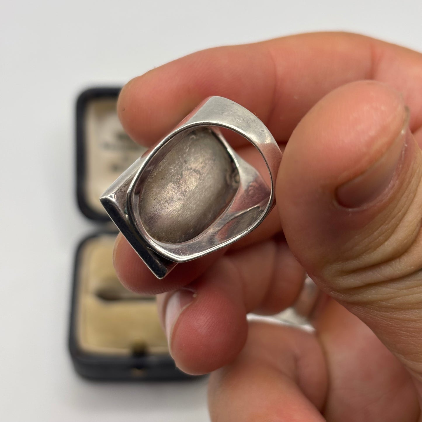 Silver Turquoise Rectangle Ring