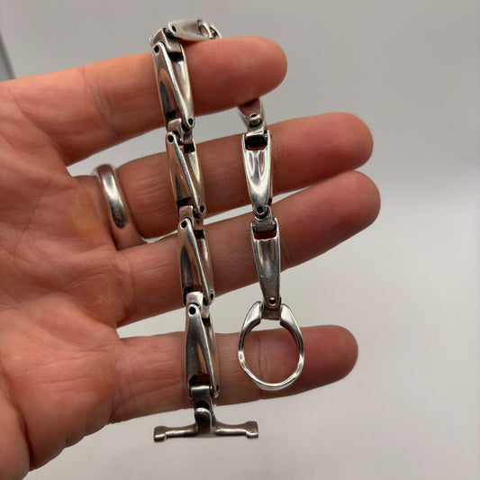 Silver 8.5” Heavy & Rare U-Joint Bracelet