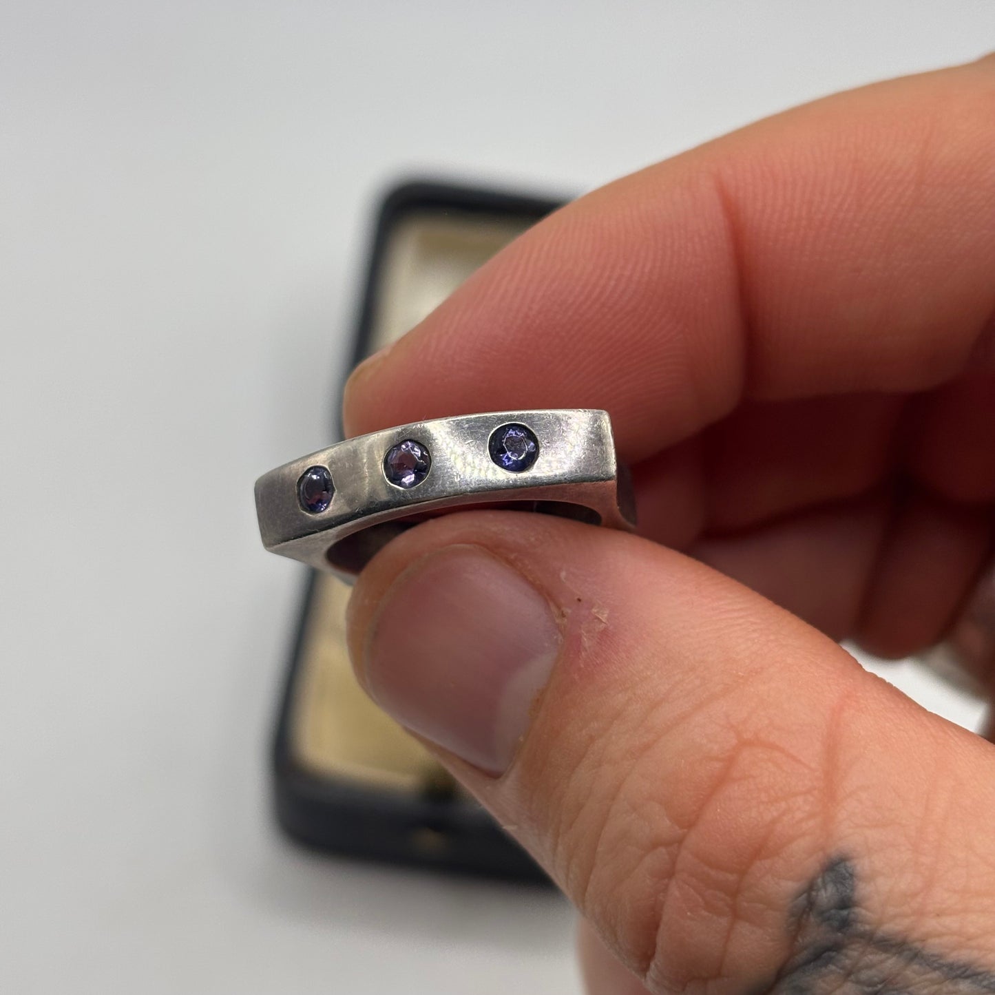 Silver Unusual Iolite Ring