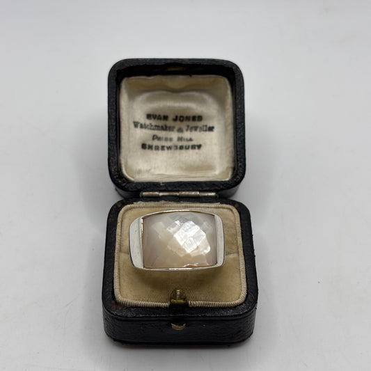 Silver Heavy Pearl Ring