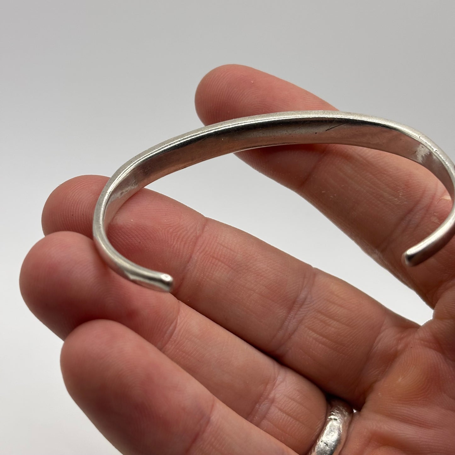 Silver Native American Crushed Turquoise Bangle