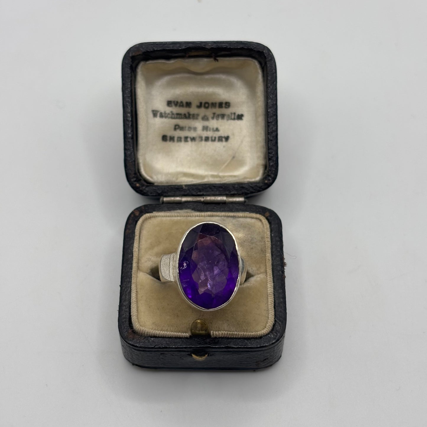 Silver Amethyst Chunky Ring (O)