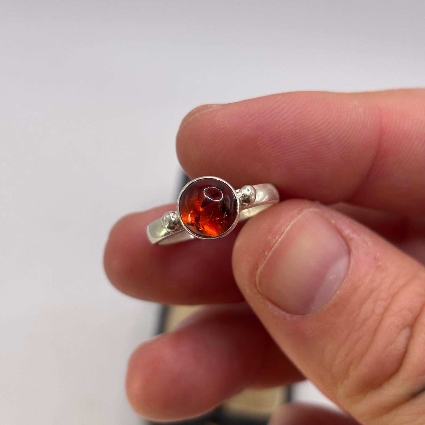 Silver Amber Ring (N)