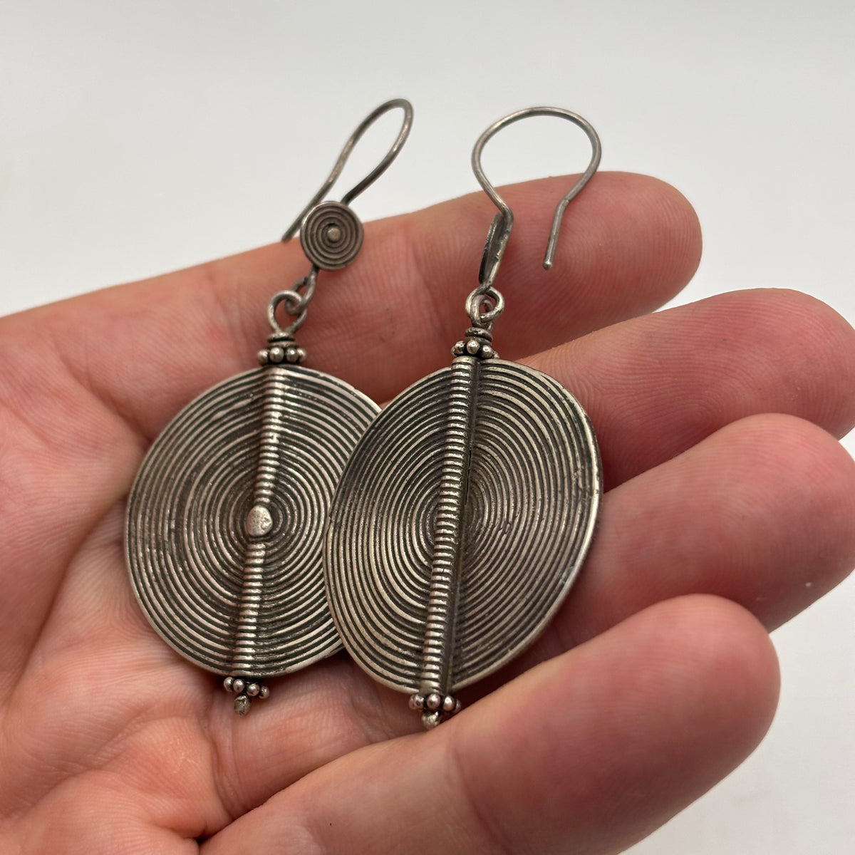 Silver Heavy Abstract Earrings