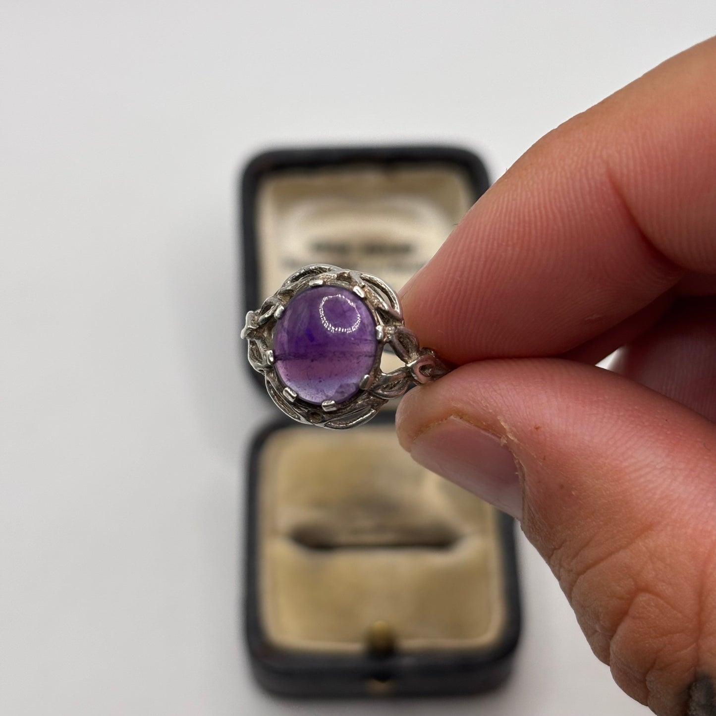 Silver Vintage Amethyst Ring (P 1/2)