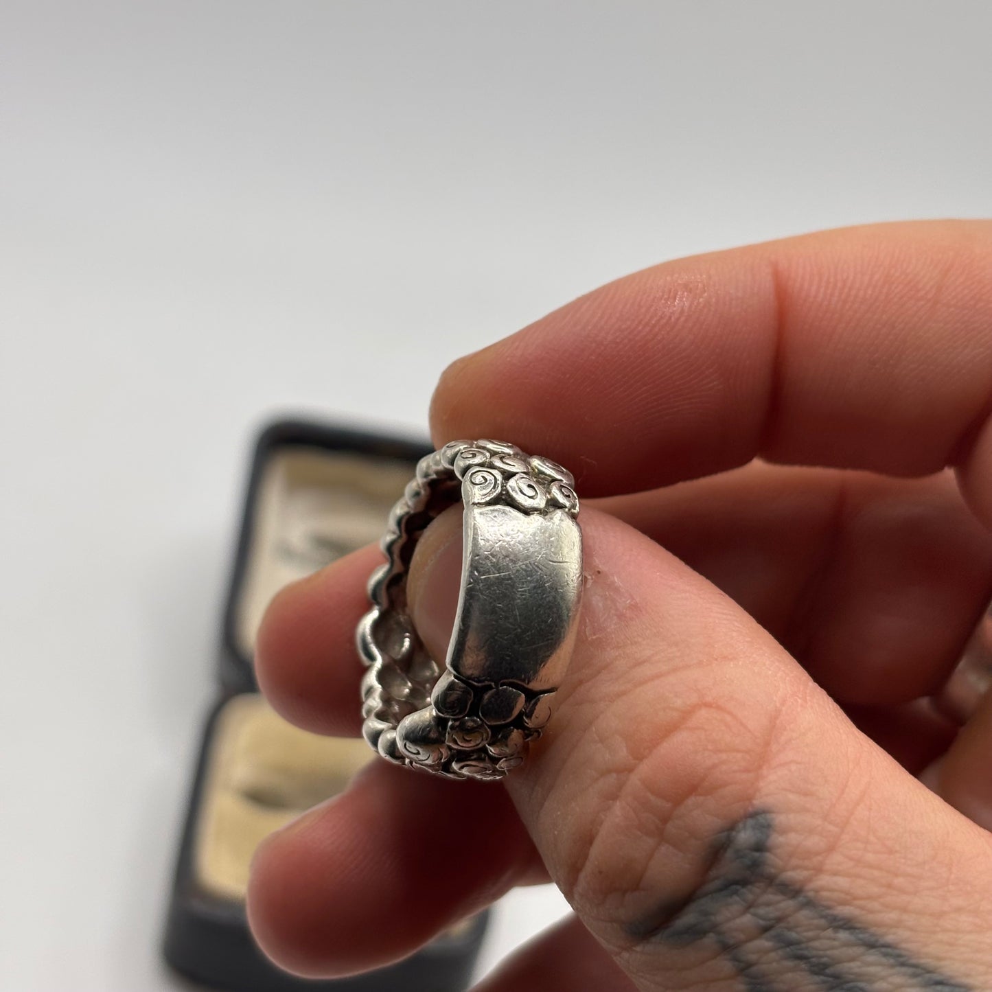 Silver Heavy Swirl Ring