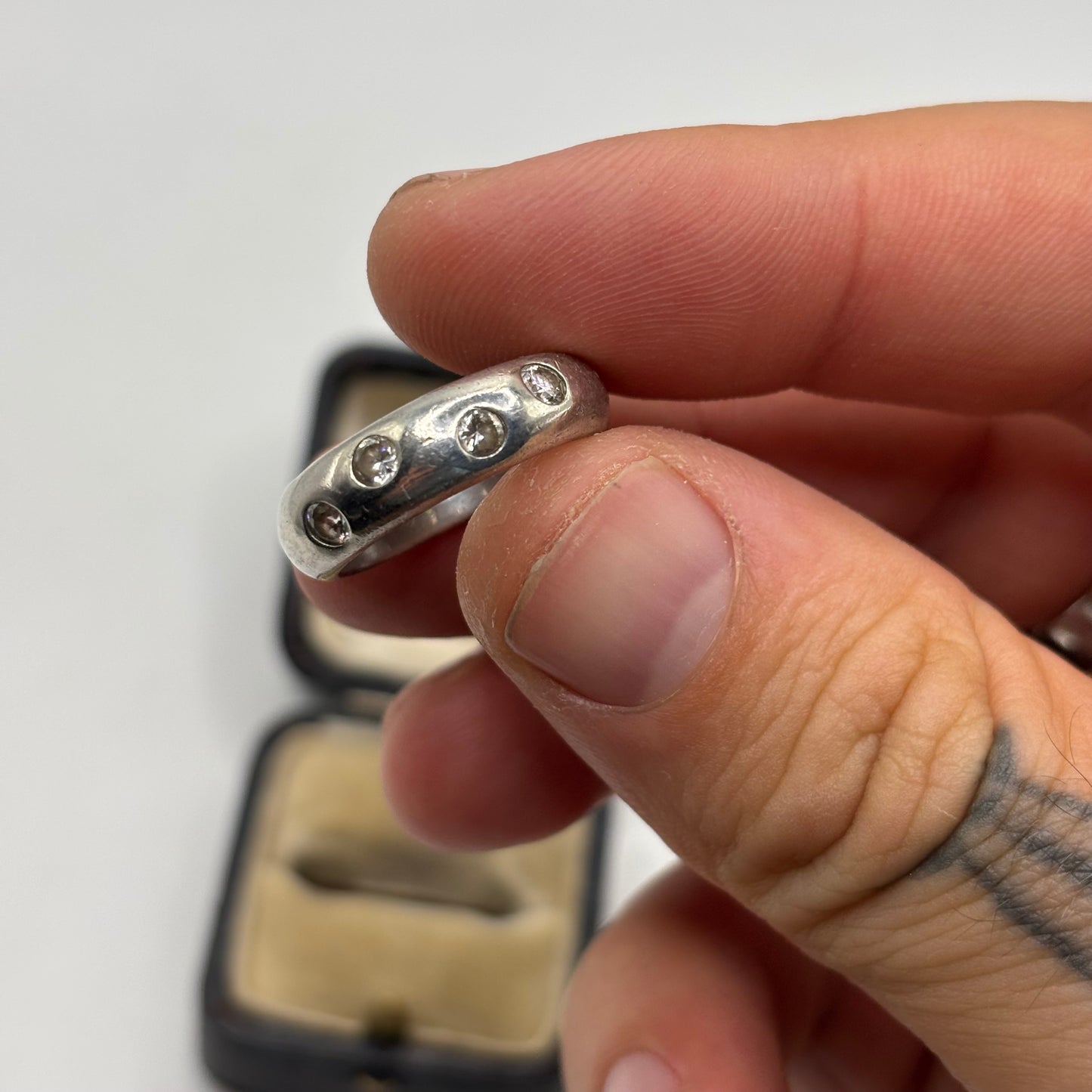 Silver Cubic Zirconia Band Ring
