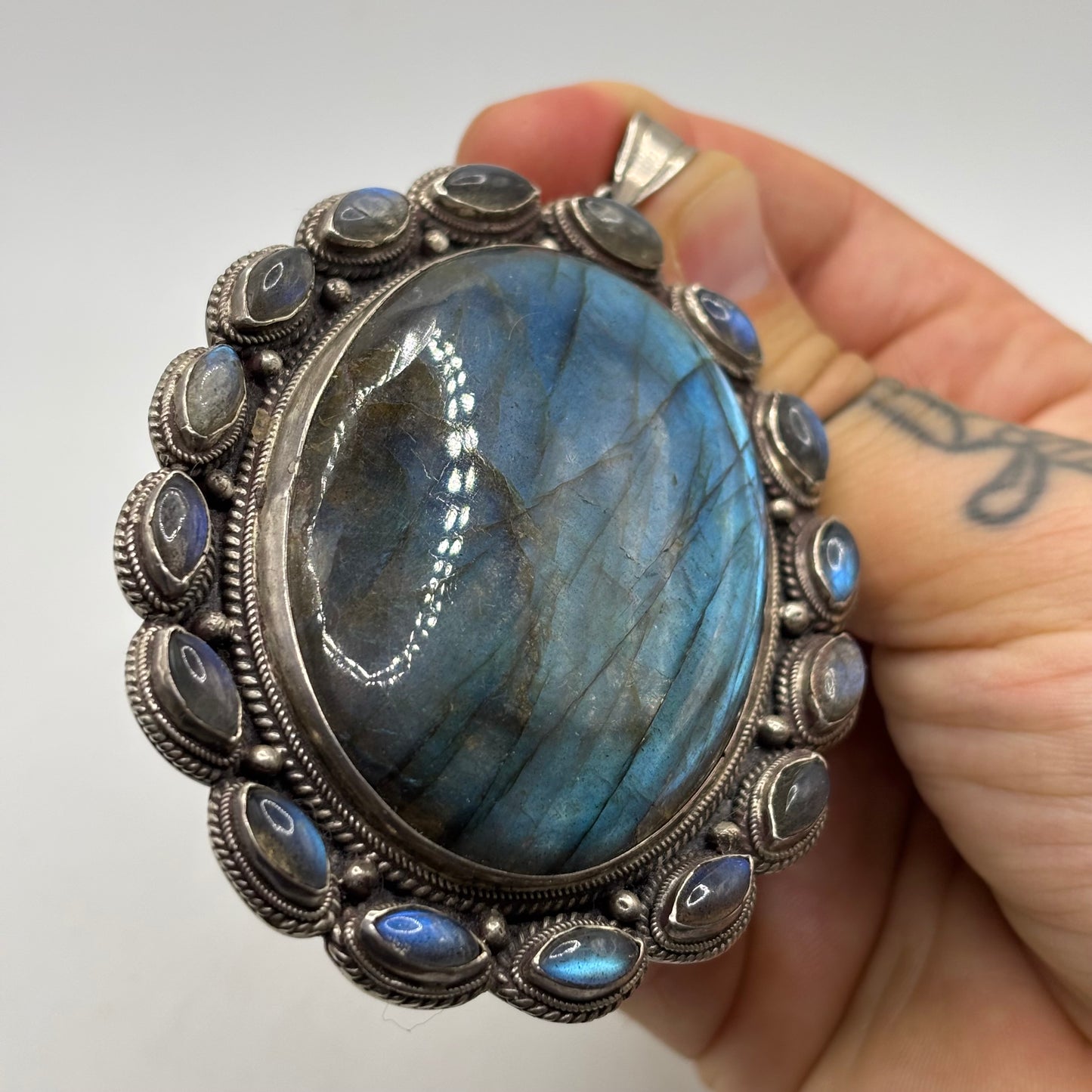 Incredible Huge Labradorite Pendant