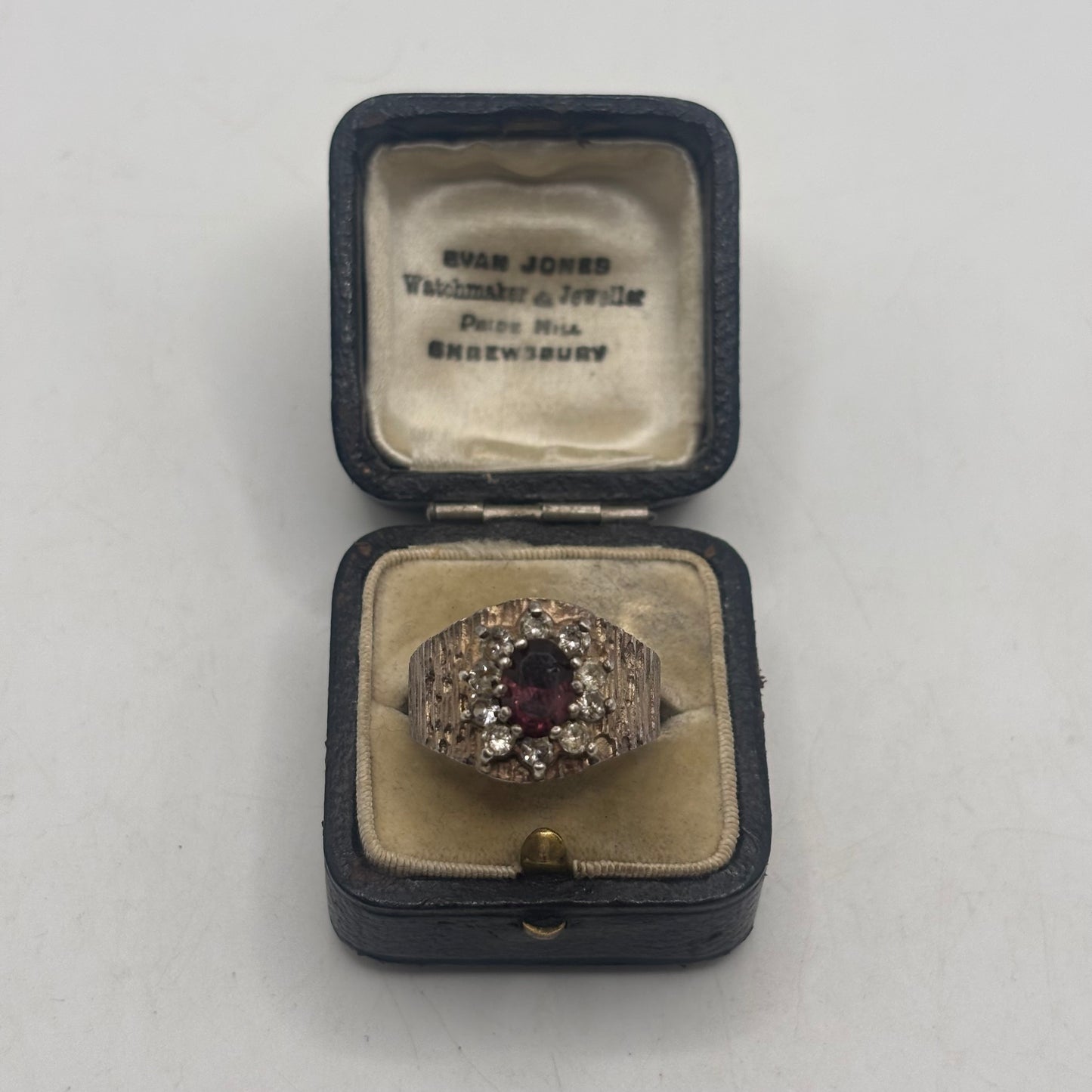 Silver Vintage Amethyst & Quartz Ring (T)