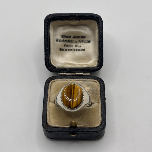 Silver Tigers Eye Signet Ring (W)
