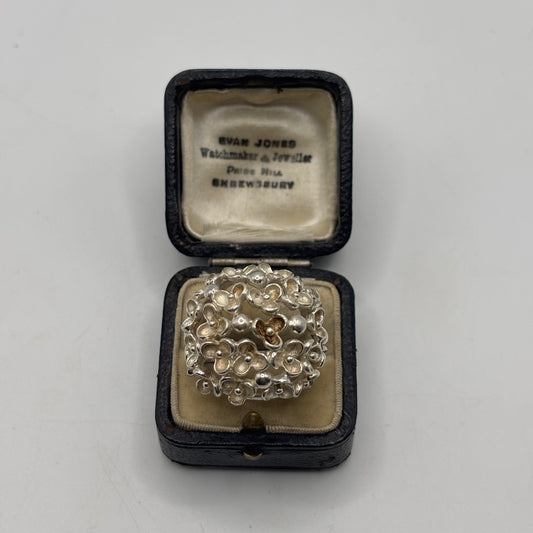 Silver Heavy Flower Ring