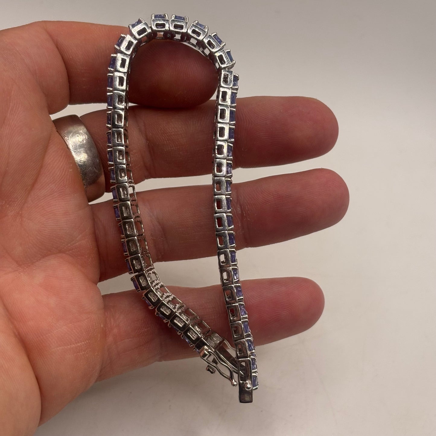 Silver 7.5” Tanzanite Tennis Bracelet