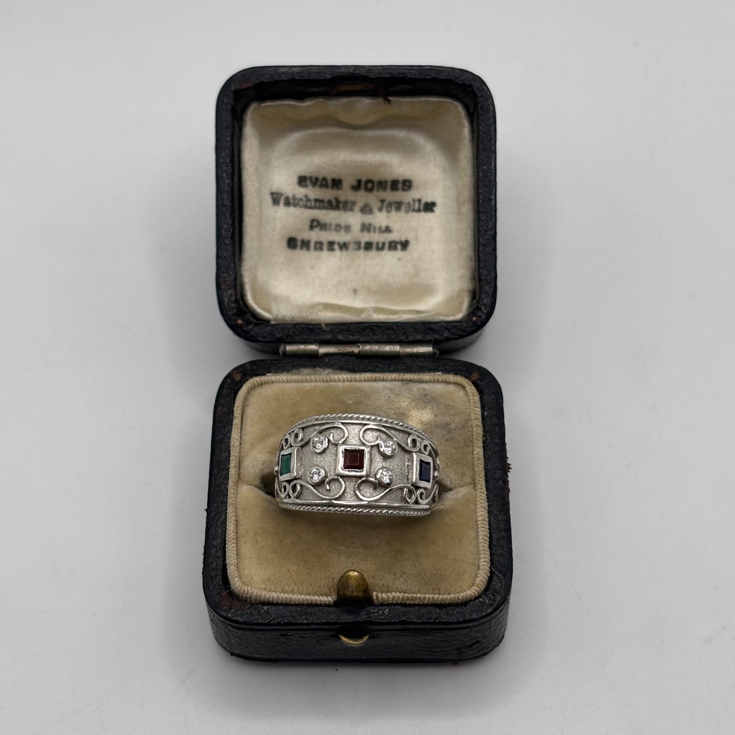 Silver Mixed Gem Ring (N)