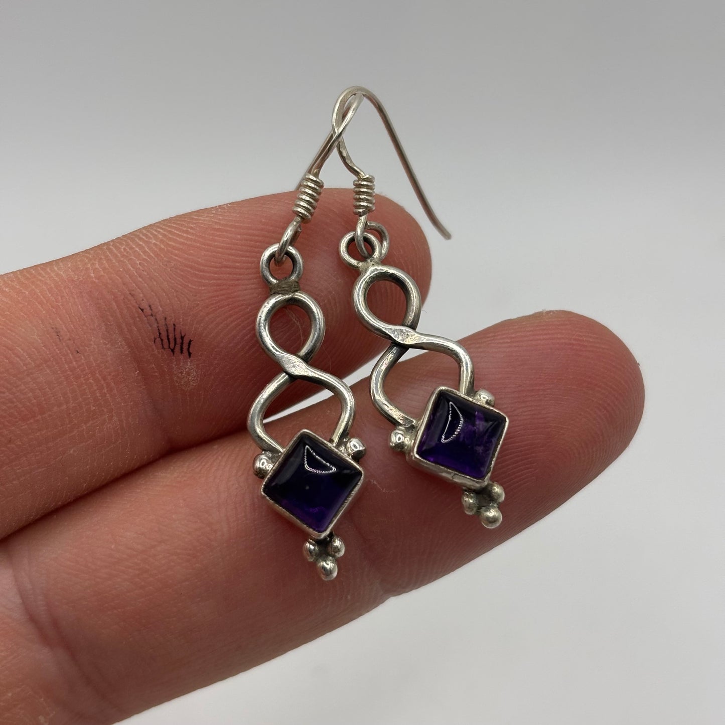 Silver Amethyst Earrings