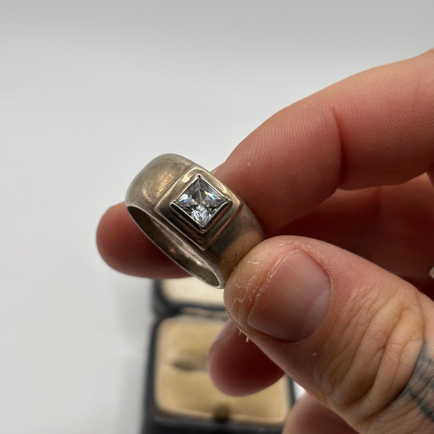 Silver Chunky CZ Ring