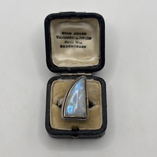 Silver Large Moonstone Ring