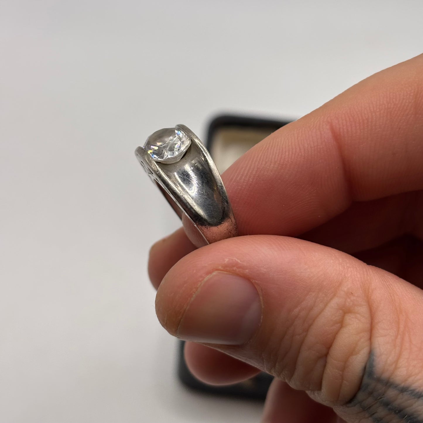 Silver Chunky CZ Ring