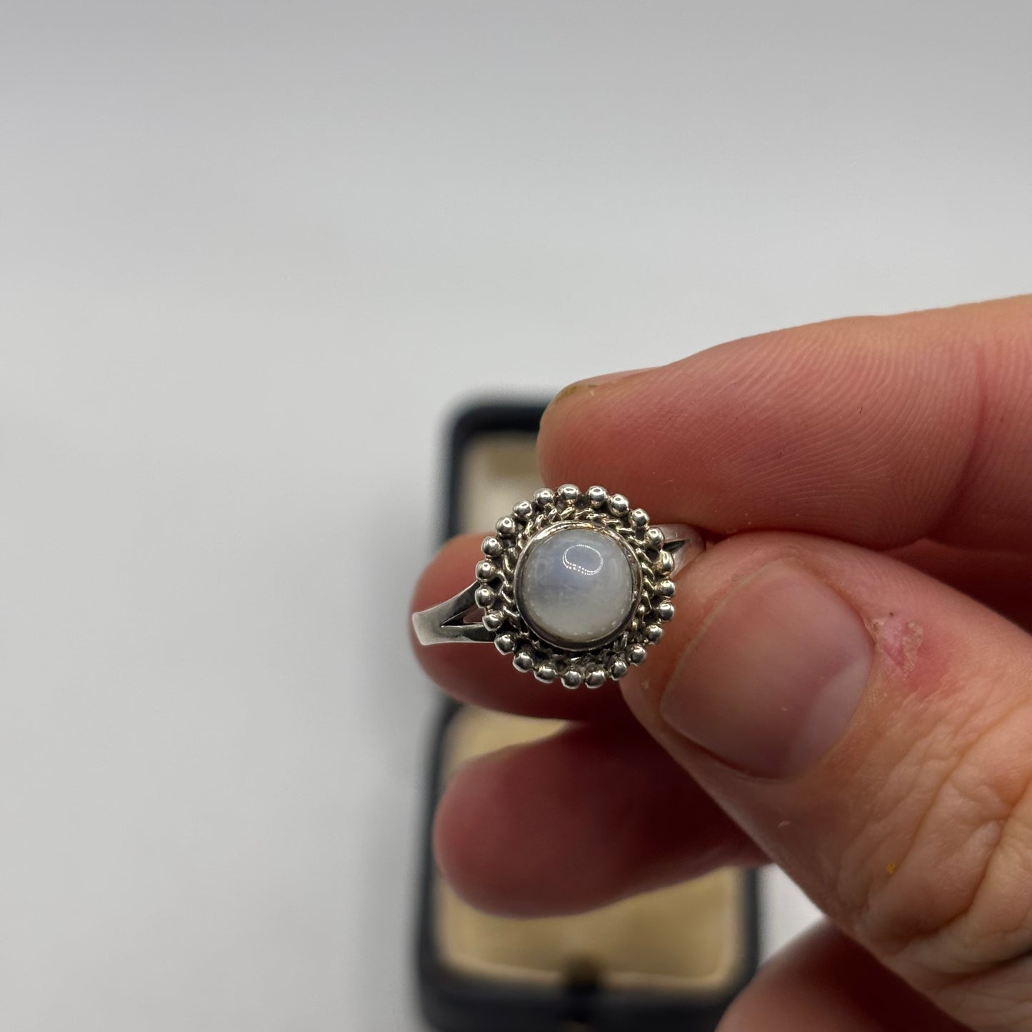 Silver Moonstone Ring