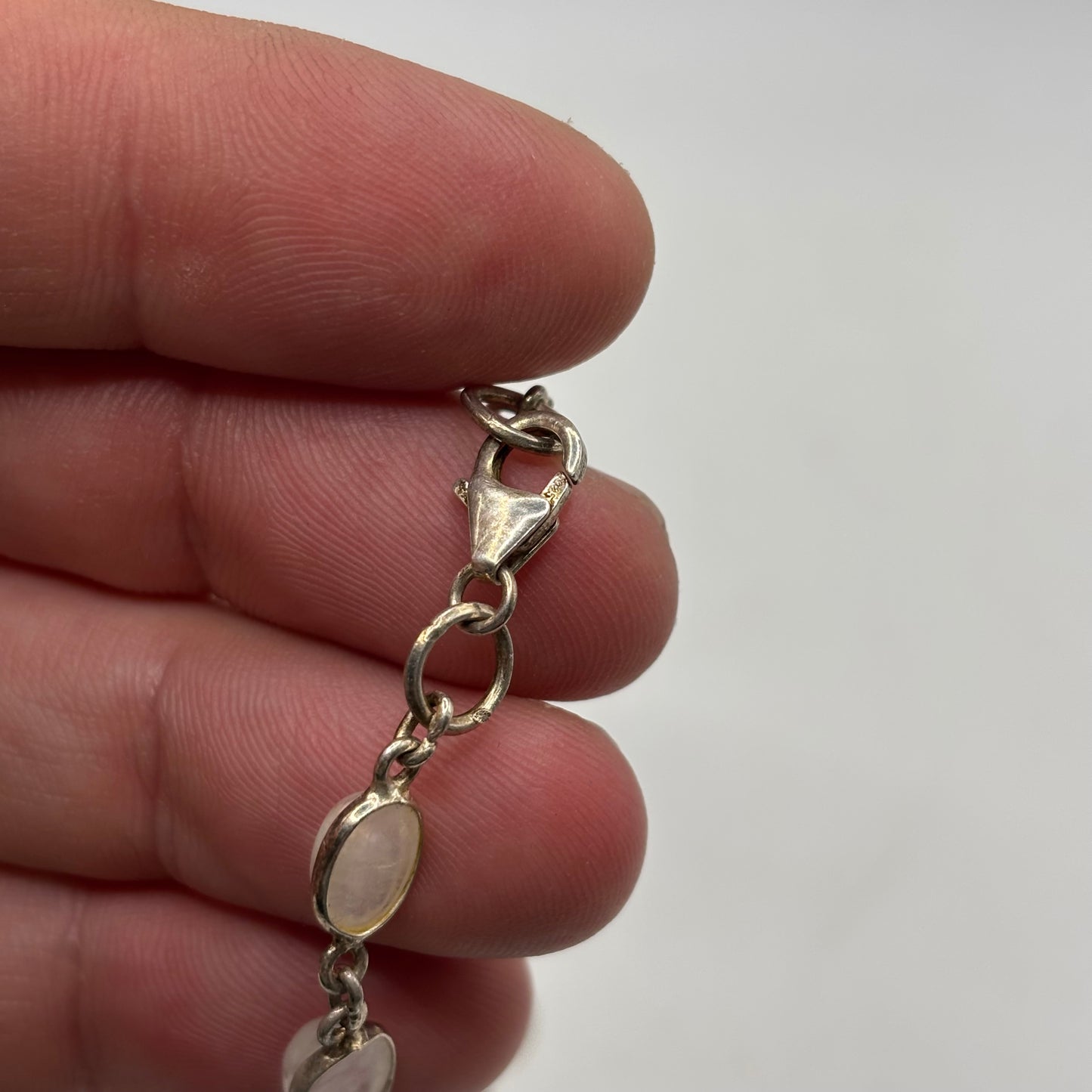 Silver 7-8” Moonstone Bracelet
