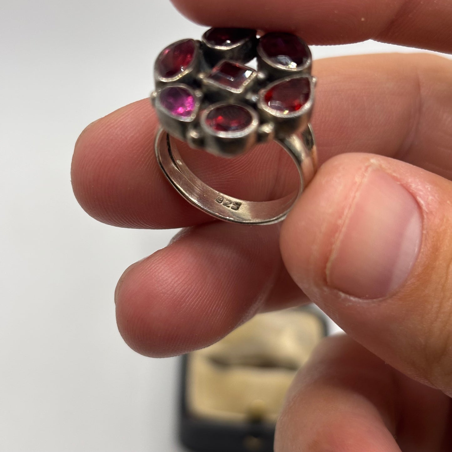 Silver Garnet Ring (M)
